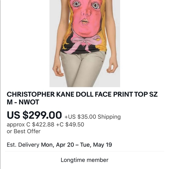 Christopher Kane doll face top RARE - Picture 4 of 4
